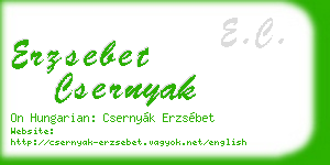 erzsebet csernyak business card